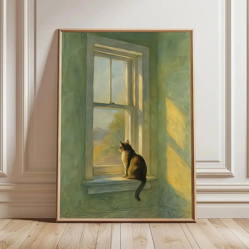 Decor Lighting Hours - Poster da Parete HD con Gatto