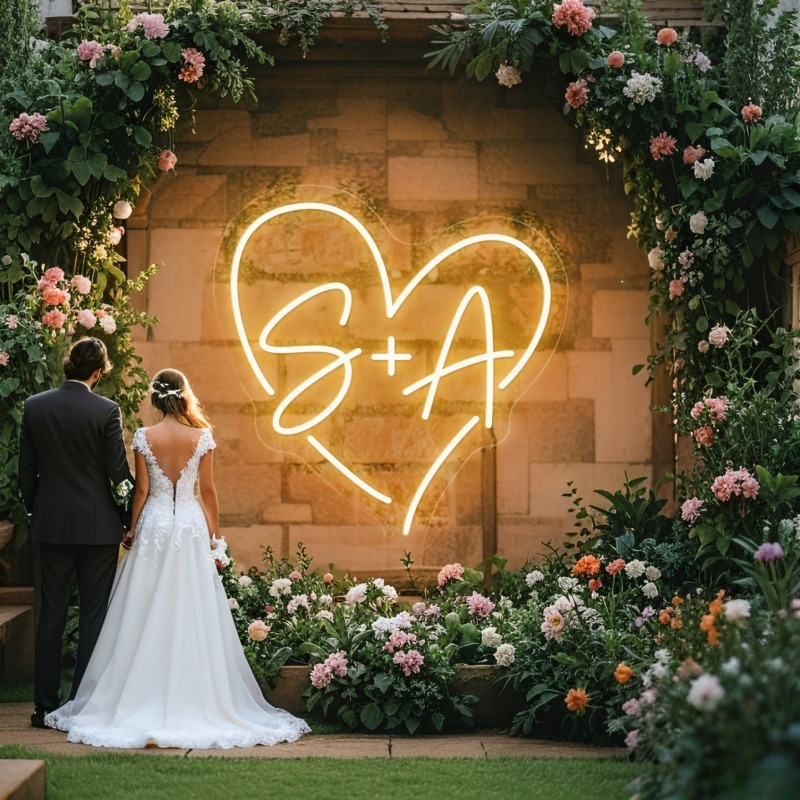 Insegna al neon a LED con iniz - Lighting Decor Wedding recensione e prezzo