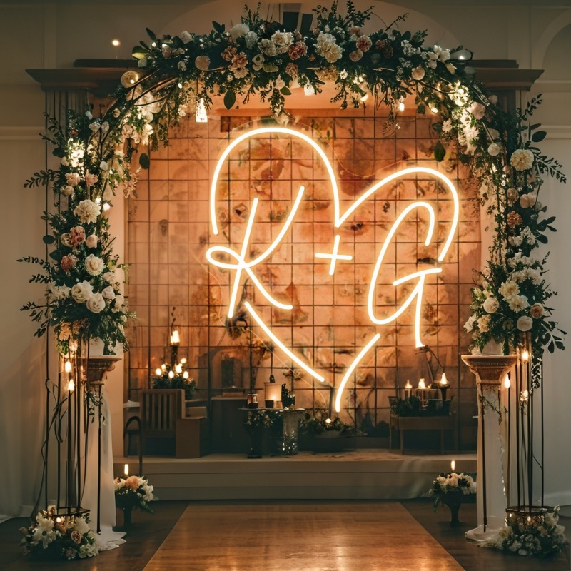 Insegna al neon a LED con iniz - Lighting Decor Wedding recensione e prezzo