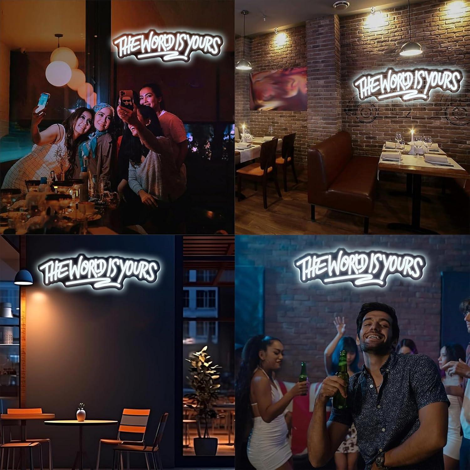 Insegna al neon The World is Y - Lighting Decor Wedding recensione e prezzo