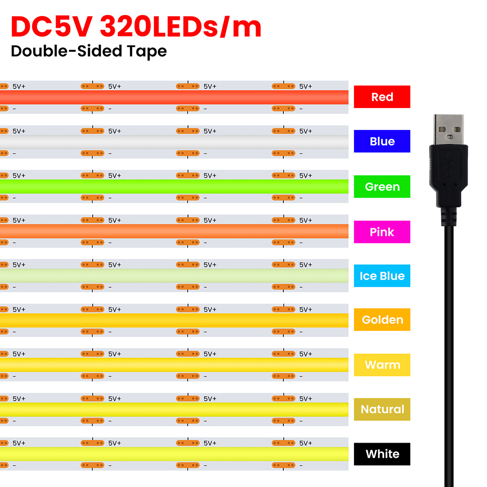 5V USB 3MM 5MM PCB COB LED Str - Decor Lighting Hours recensione e prezzo